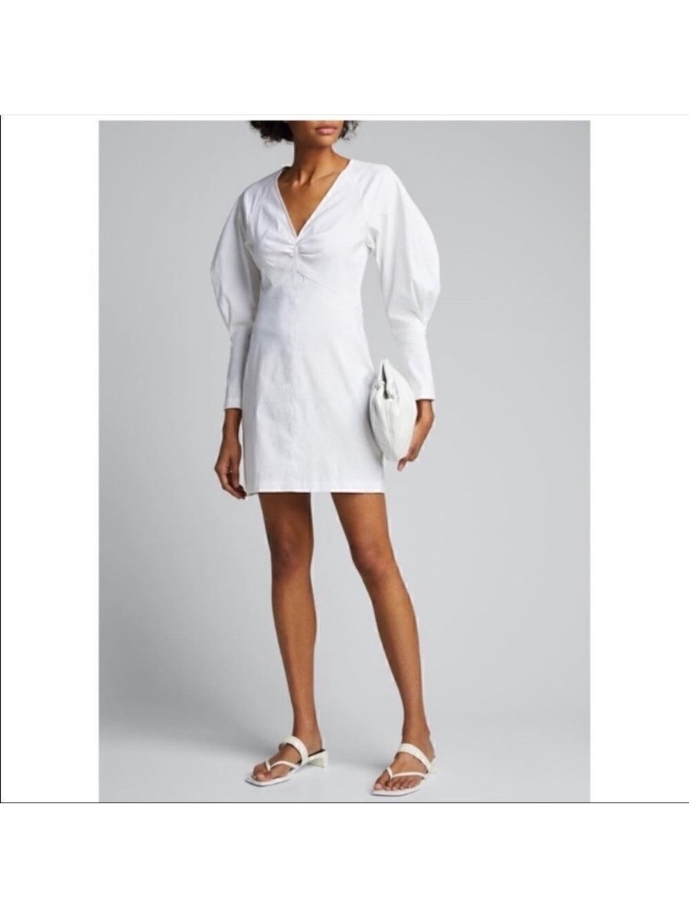 ALC Womens Aila Long Sleeve Linen Blend Romance Mini Dress